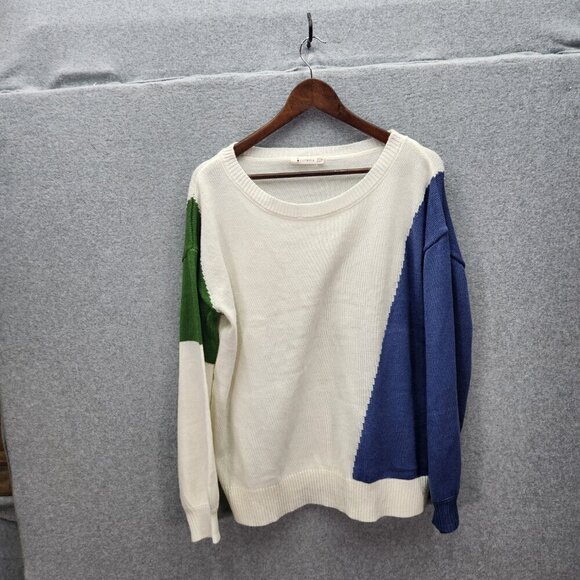 Colorblock Sweater Womens XL By Oufeiya - Picture 2 of 5